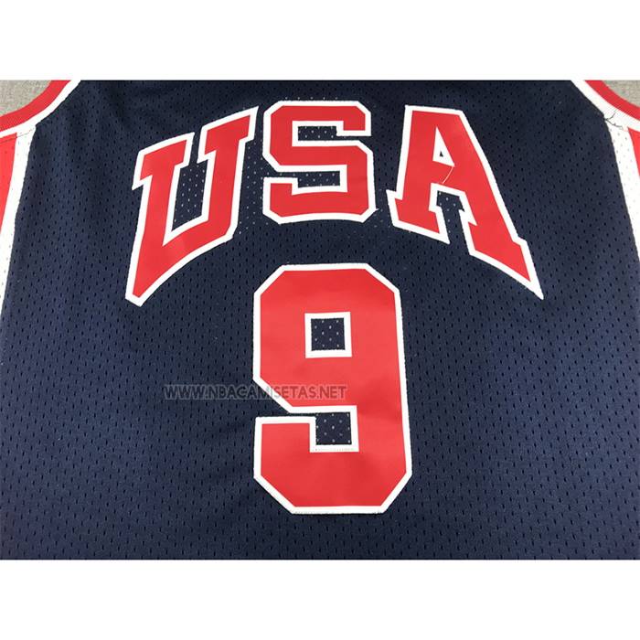 Camiseta USA 1984 Michael Jordan NO 9 Azul